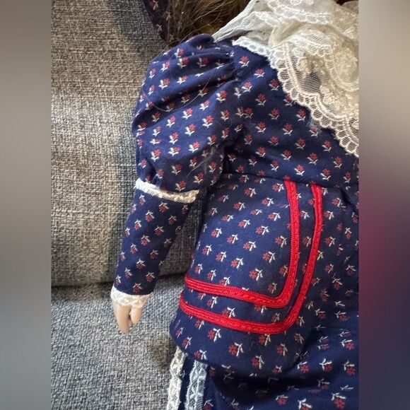 Classic Navy Blue Porcelain Doll with Lace by Victoria Ashley Originals - Picture 5 of 9